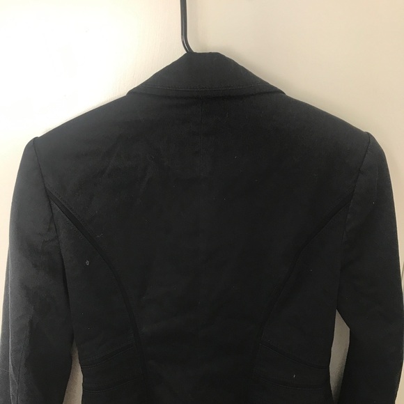 White House black market ruffles collared tuxedo blazer black size 2 - Picture 8 of 11